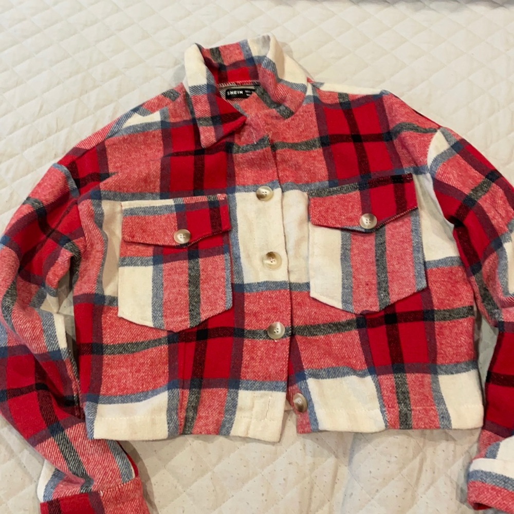 Plaid cropped sweater